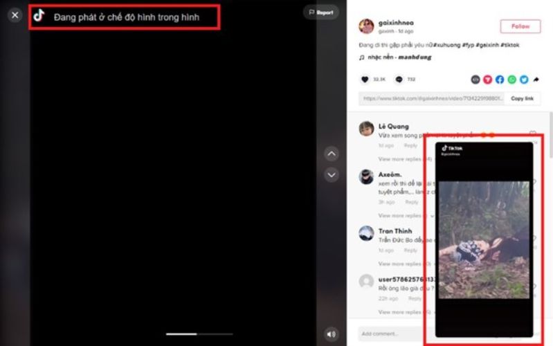 Cách bật chế độ hình trong hình của TikTok trên máy tính 