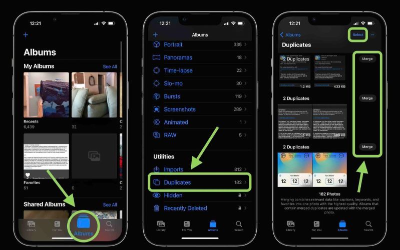Xóa ảnh và video trùng lặp trên iOS 16
