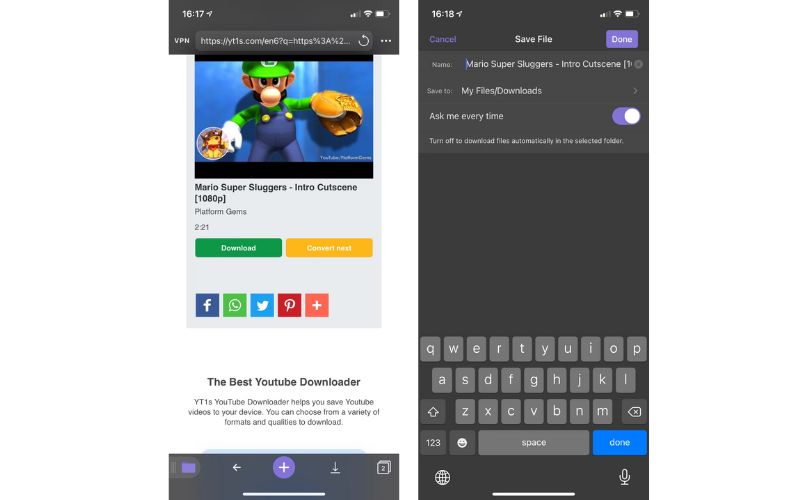 tải video youtube về iPhone camera roll