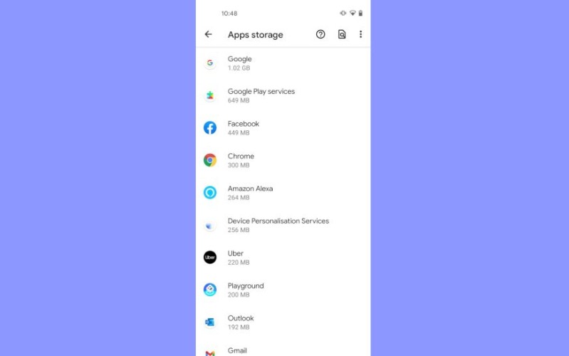Cách xóa bộ nhớ đệm Android Nhấn vào ứng dụng bạn muốn xóa bộ nhớ đệm