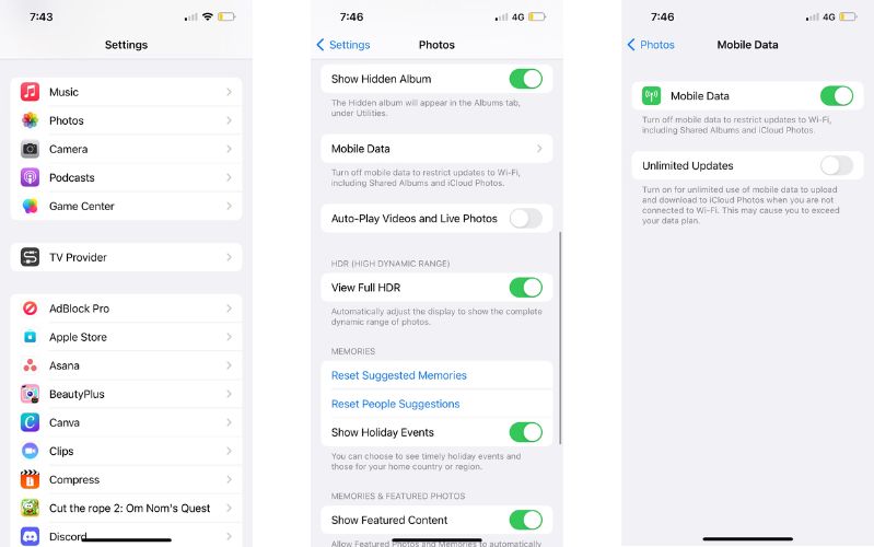 Khắc phục ảnh iCloud không đồng bộ hóa trên iPhone