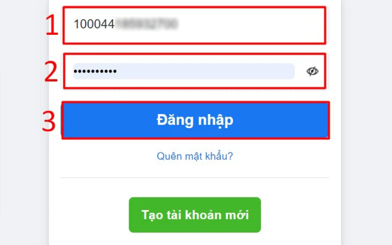 Số điện thoại hoặc địa chỉ email để mở tài khoản Facebook