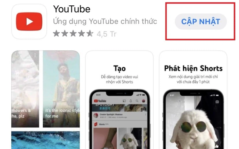Nhấn vào Cập nhật