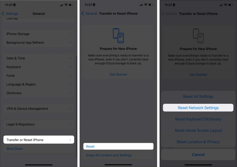 Đặt lại cài đặt mạng trên iphone của bạn
