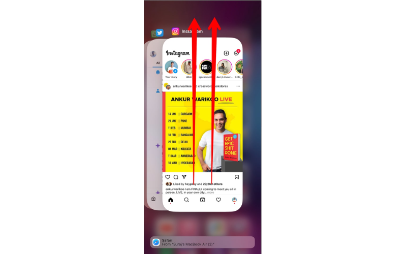 Thoát và khởi động lại Instagram