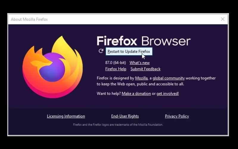 Cách cập nhật FireFox
