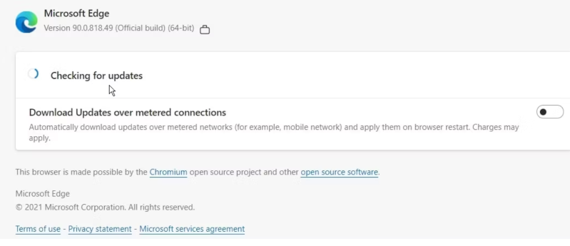 Cách cập nhật Microsoft Edge