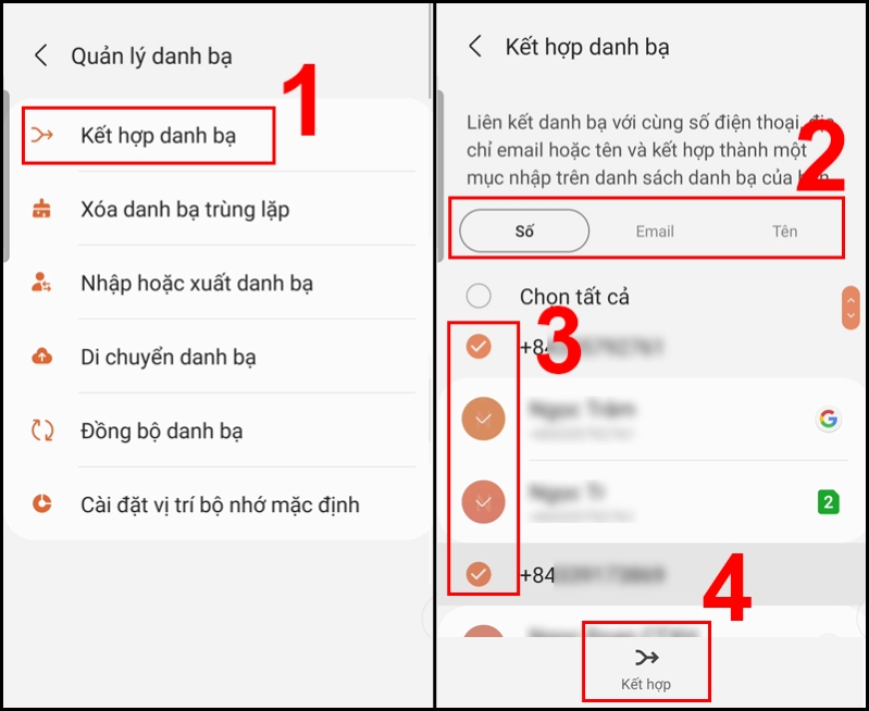 xóa liên hệ trùng lặp