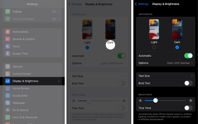 việc bật chế độ tối trên iPhone của bạn có thể giảm được rủi ro này