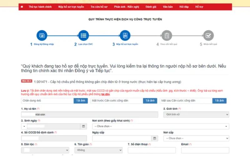 cách làm hộ chiếu online tại nhà