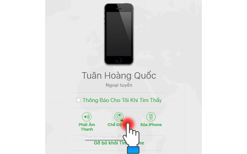 Nhập vào số điện thoại mà bạn muốn người nhặt được sẽ liên hệ cho bạn
