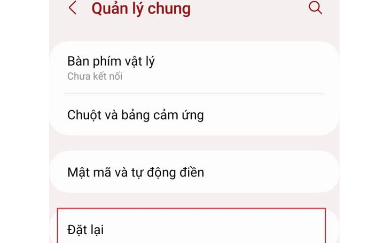 Chọn Đặt lại