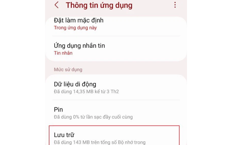 Chọn Lưu trữ