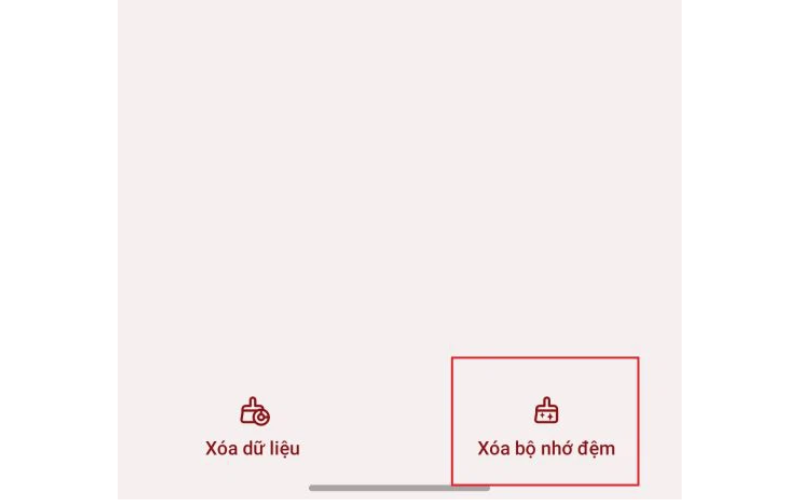 Chọn Xóa bộ nhớ cache để xóa các tệp bộ nhớ