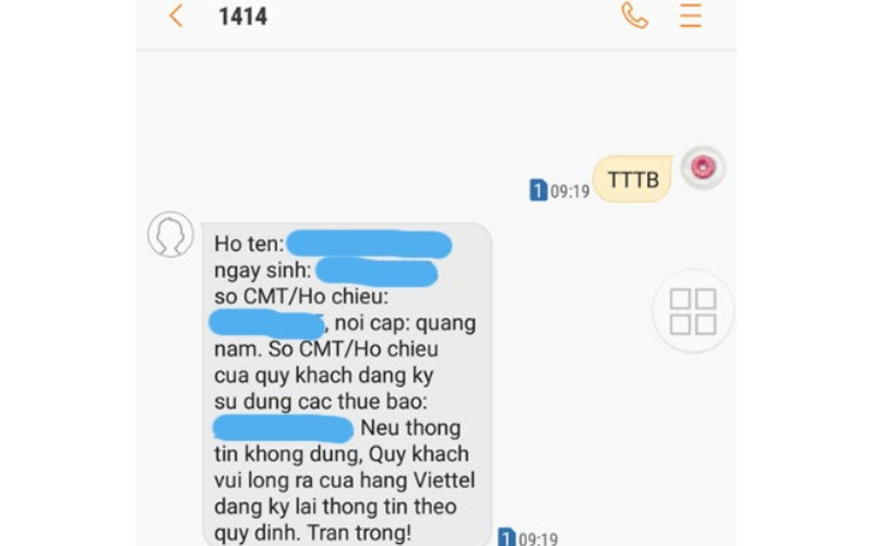 thông tin cá nhân không chính xác thì bạn nên thực hiện việc cập nhật thông tin thuê bao càng sớm càng tốt