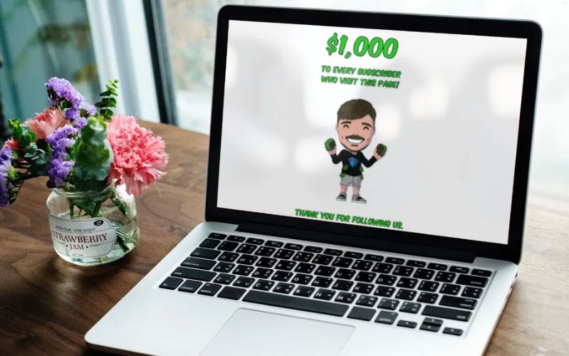 chiêu trò lừa đảo mrbeast giveaway