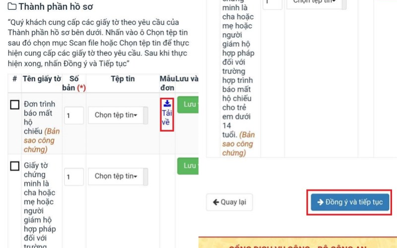 bạn tải mẫu đơn và điền thông tin