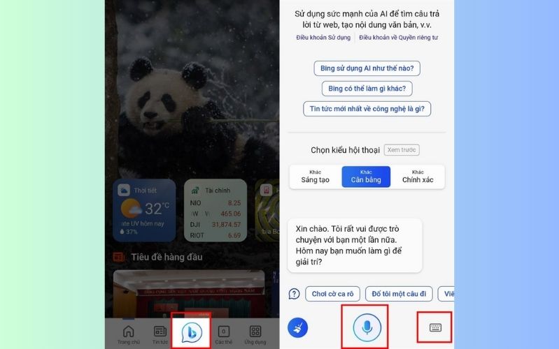 cách sử dụng bing ai trên android