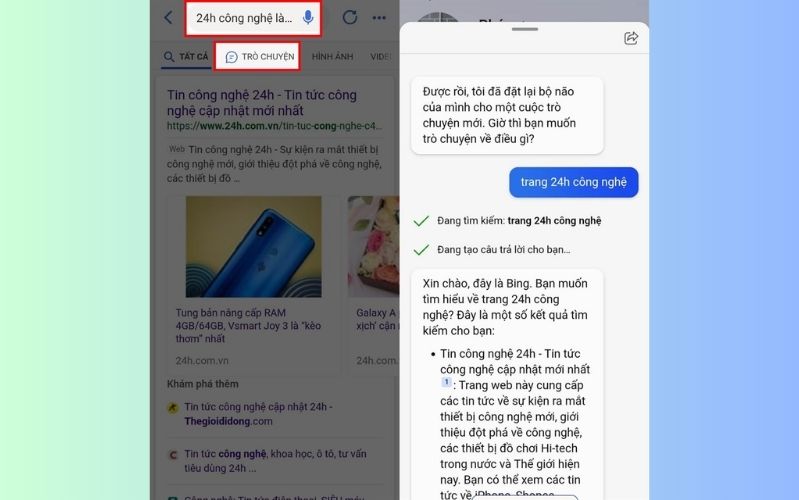 cách sử dụng bing ai trên android