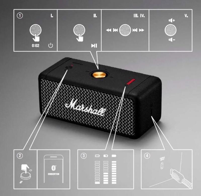 Hướng dẫn sử dụng loa Marshall Emberton 2