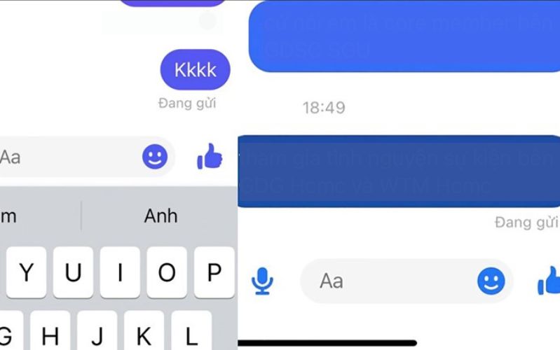 Tin nhắn hiện đang gửi