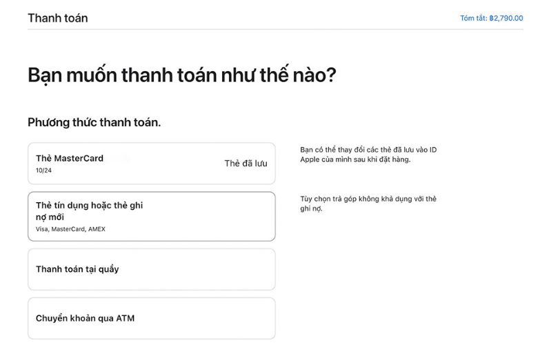 Phương thức thanh toán
