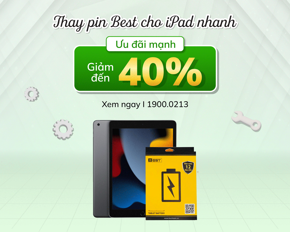 Giảm đến 40% chi phí thay pin Best cho iPad