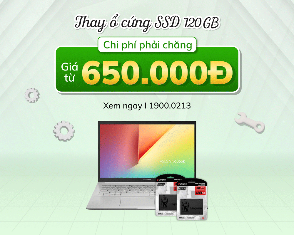 Khách hàng có thể thay ổ cứng laptop với giá từ 650.000 đồng