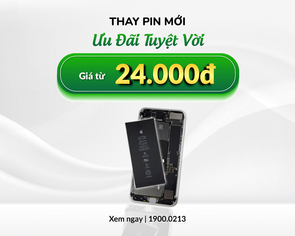 Hỗ trợ thay pin iPhone giá từ 24.000 đồng