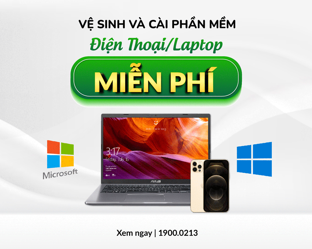 Khách được hỗ trợ vệ sinh và cài phần mềm điện thoại/laptop MIỄN PHÍ