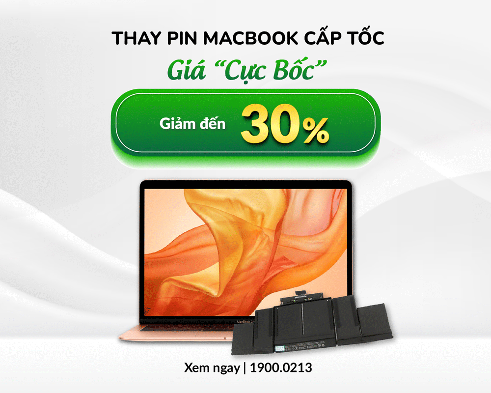 Khách được giảm đến 30% chi phí thay pin MacBook