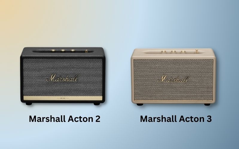 loa Marshall Acton 2 và Acton 3 Bạn có thể lựa chọn loa Acton 3 bởi vì công nghệ Bluetooth được nâng cấp hơn một chút so với phiên bản tiền nhiệm