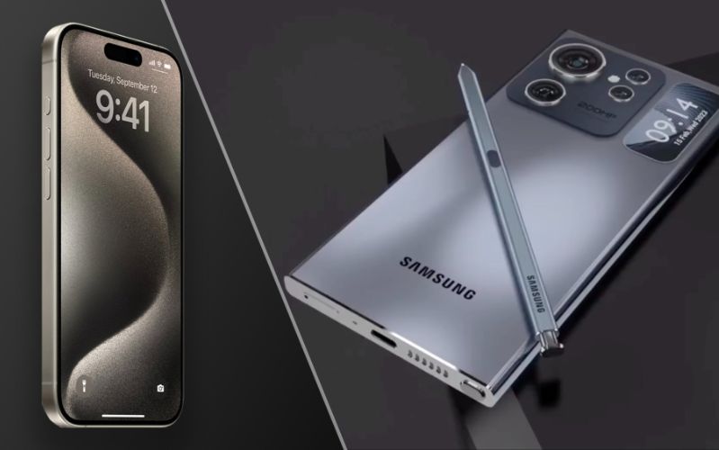 Bản mô phỏng của Galaxy S24 Ultra được cho rằng có vài điểm giống với iPhone 15 Pro Max