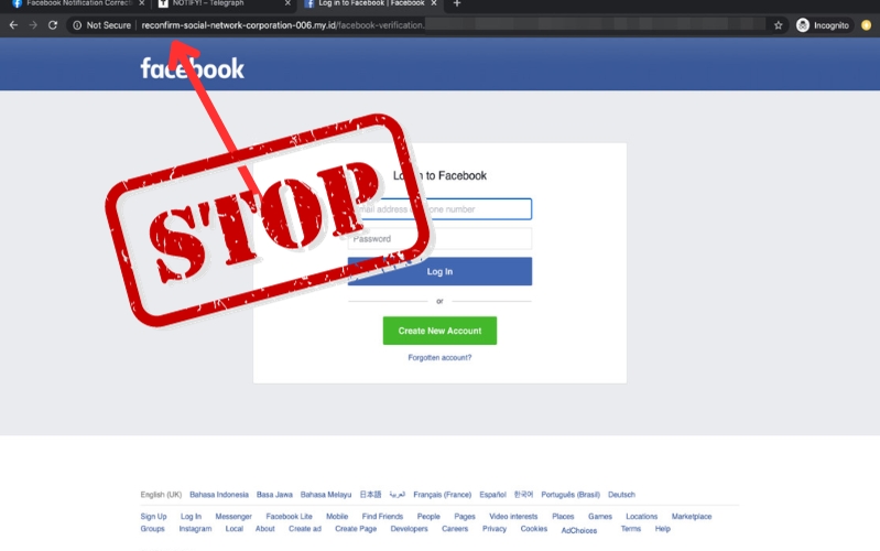 Website giả mạo của Facebook yêu cầu bạn nhập thông tin cá nhân của mình