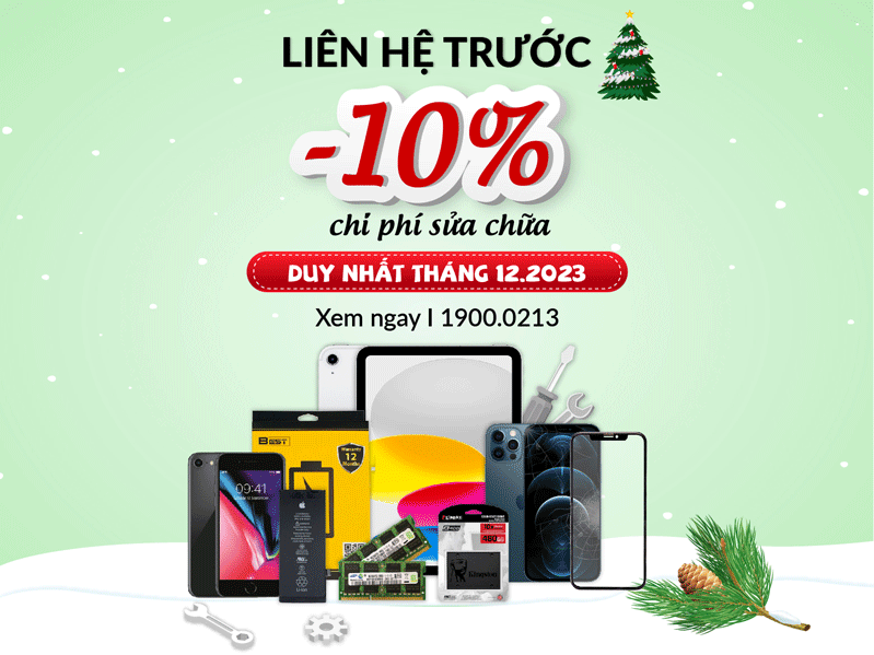 sửa chữa Giảm 10% chi phí sửa chữa khi khách hàng đặt lịch trước