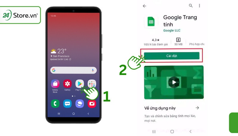 Cách tải Google Sheets Trang tính trên điện thoại Android