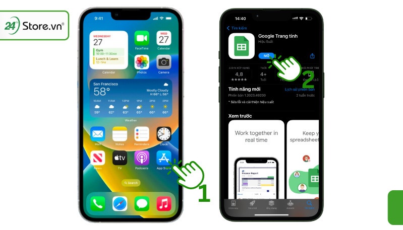 Cách tải Google Trang tính trên App Store - Apple