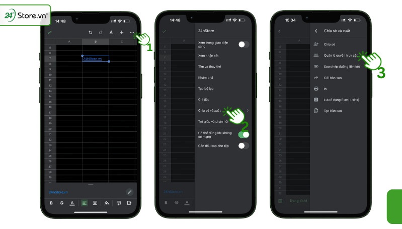 Cấp quyền mở chỉnh sửa trên trang tính Google Sheet điện thoại