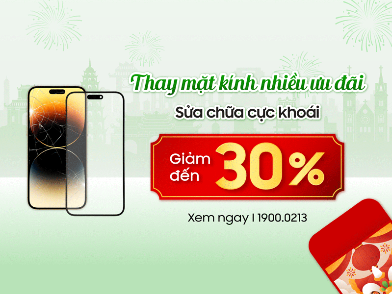 Thay mặt kính iPhone - giảm đến 30% Thay mặt kính iPhone - giảm đến 30%