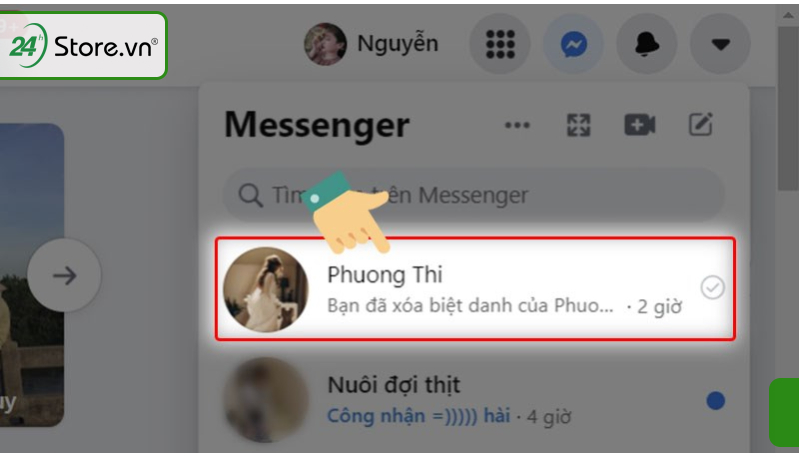 Chọn người muốn đặt biệt danh trên máy tính