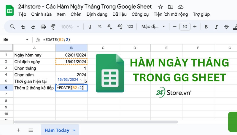 Các hàm ngày tháng trong Google Sheets và cách sử dụng HIỆU QUẢ