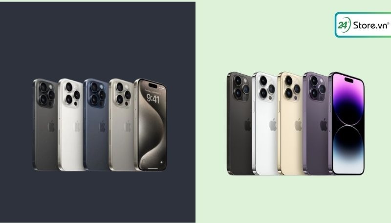 Sự khác nhau ở màu sắc của phiên bản 15 Pro và 14 Pro Max
