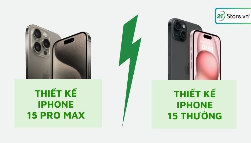 Khác biệt về thiết của Apple 15 thường vs Apple 15 Pro Max
