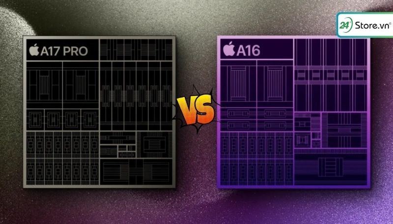 iPhone 15 thường sở hữu chip A16 Bionic và iPhone 15 Pro Max sở hữu chip A17 Bionic