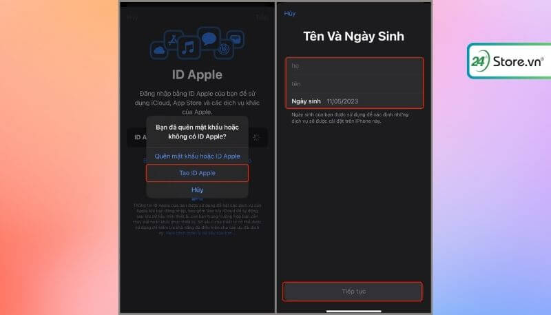 Cách tạo ID Appstore