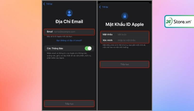 Cách tạo ID Apple Store