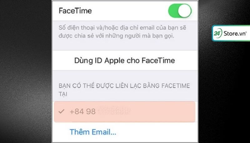 Kích hoạt Facetime thành công 