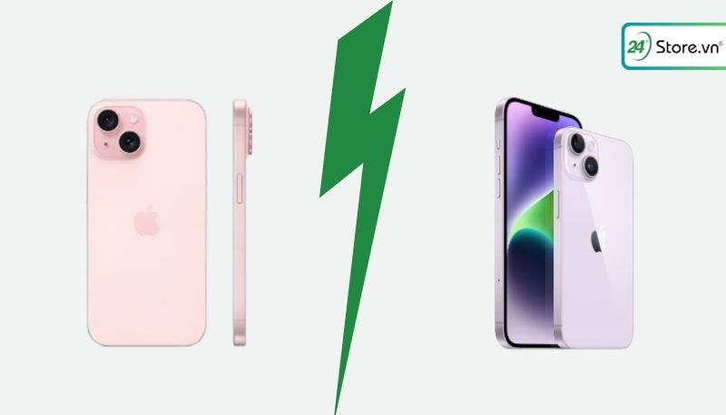 Phiên bản iPhone 14 và 15 tiêu chuẩn có điểm chung về thiết kế