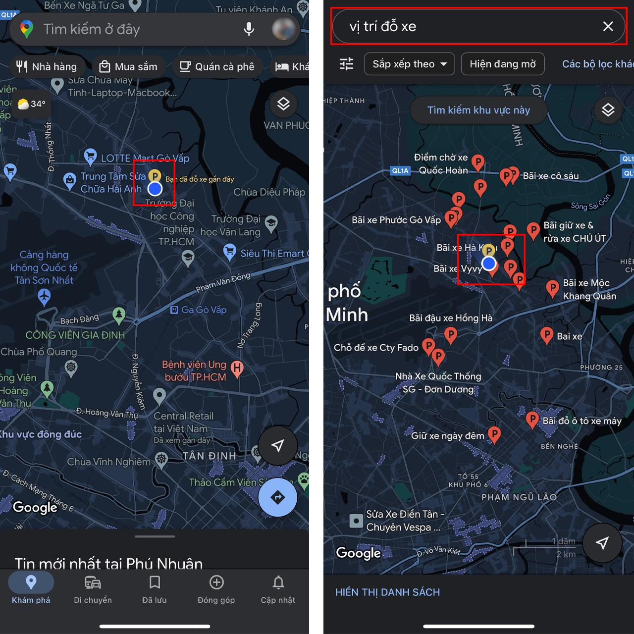 Cách lưu vị trí đỗ xe bằng Google Maps