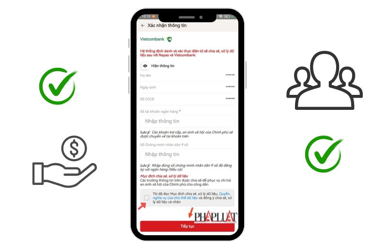 cách nhận tiền an sinh xã hội trên VNeID